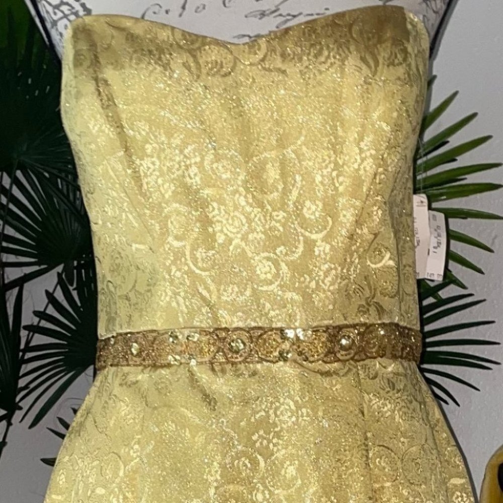 Night Way Gold Evening Gown